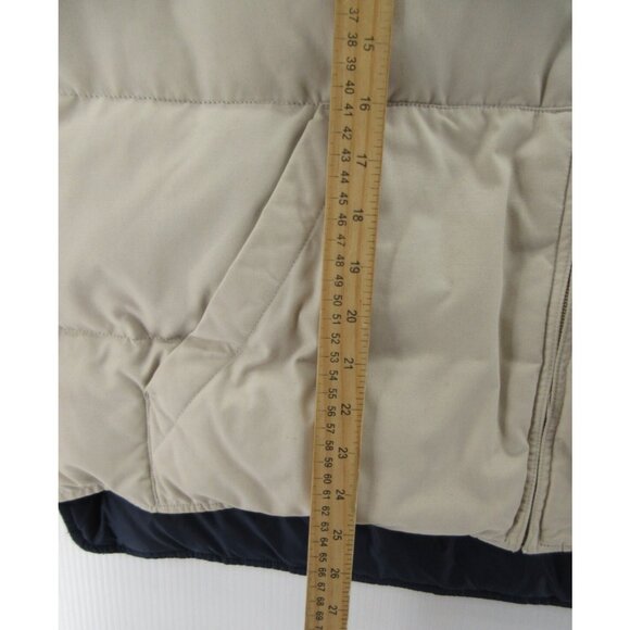 VINTAGE Eddie Bauer Vest XL Cream Goose Down Puffer Coat 90s Ski * - Picture 4 of 9